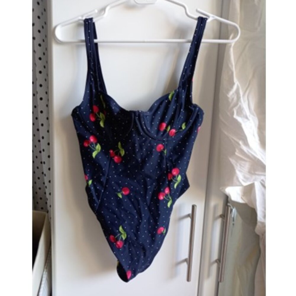cherry print clue one-piece swimsuit